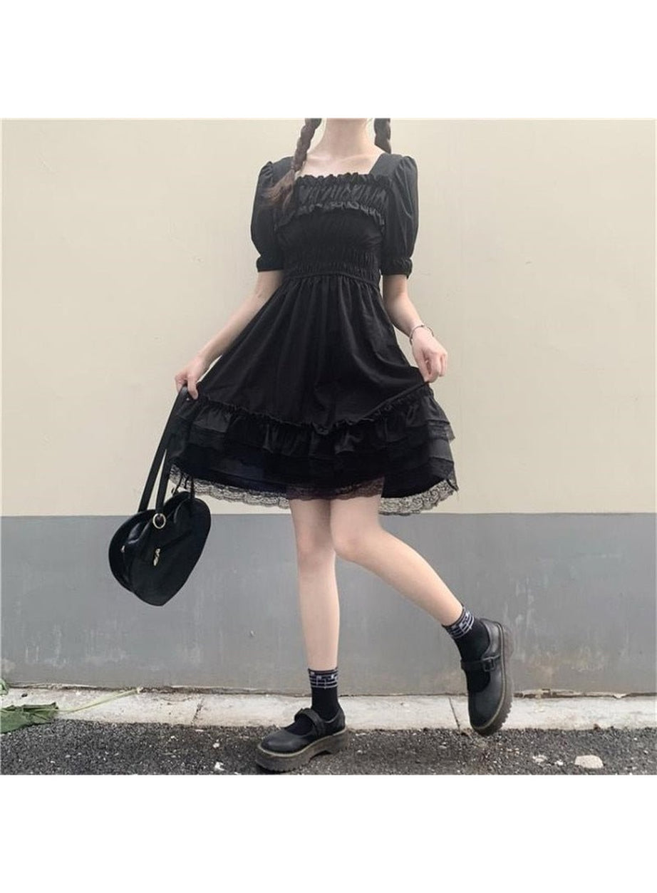 Y2k High Waist Gothic Dress