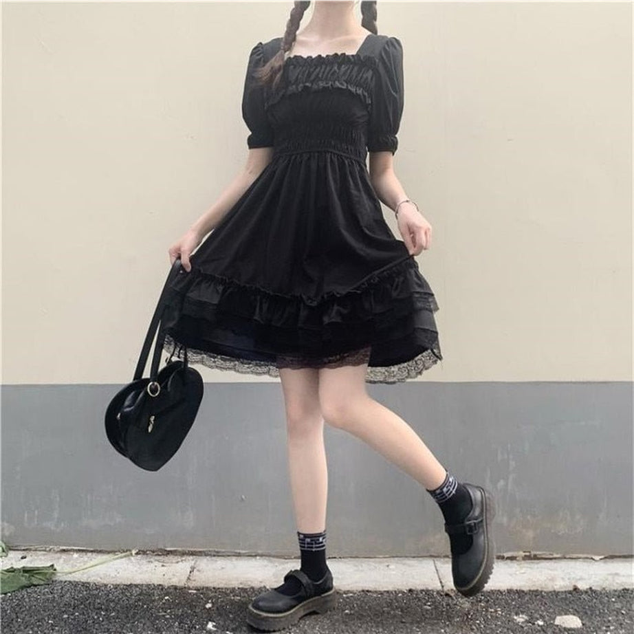 Y2k High Waist Gothic Dress