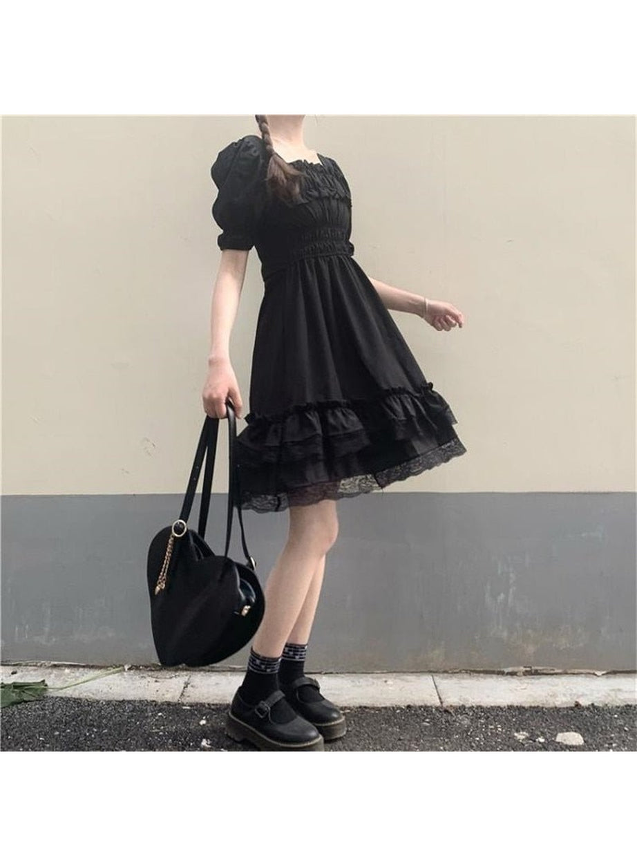 Y2k High Waist Gothic Dress