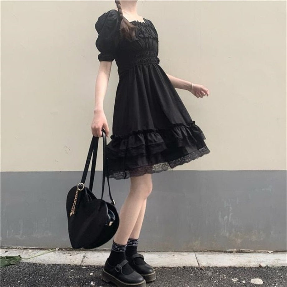 Y2k High Waist Gothic Dress