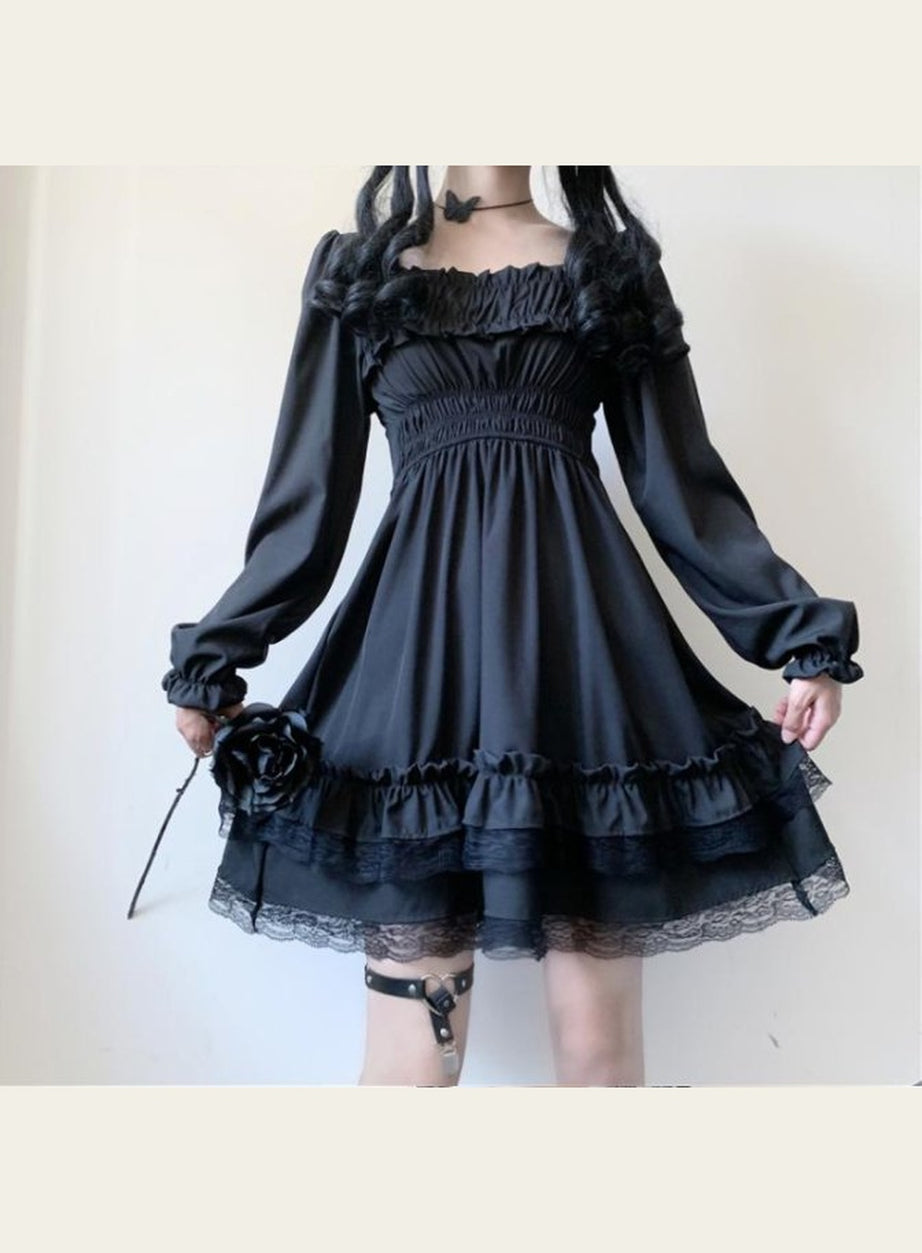 Y2k High Waist Gothic Dress