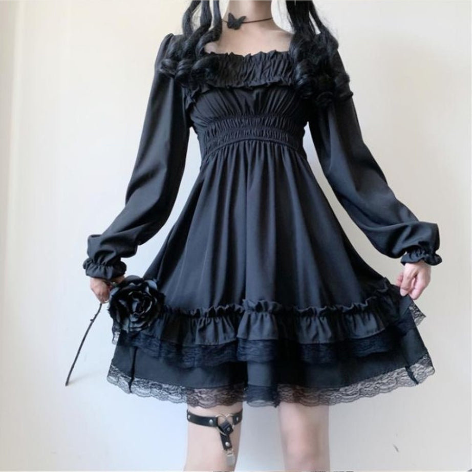 Y2k High Waist Gothic Dress
