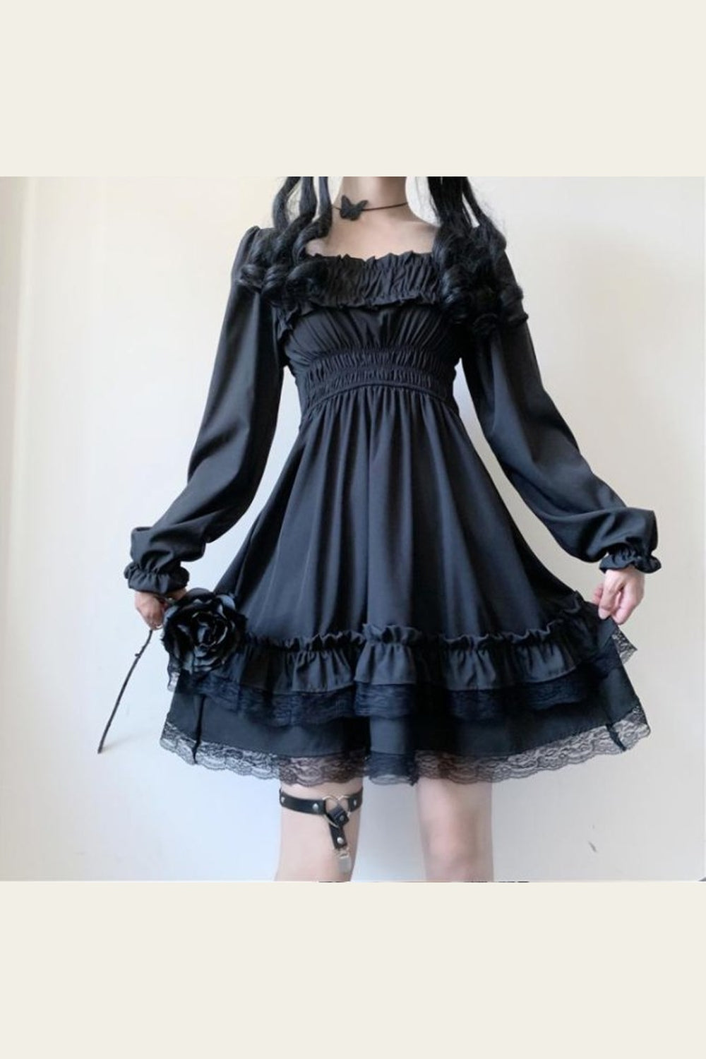 Y2k High Waist Gothic Dress