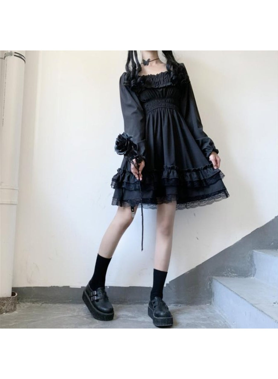 Y2k High Waist Gothic Dress