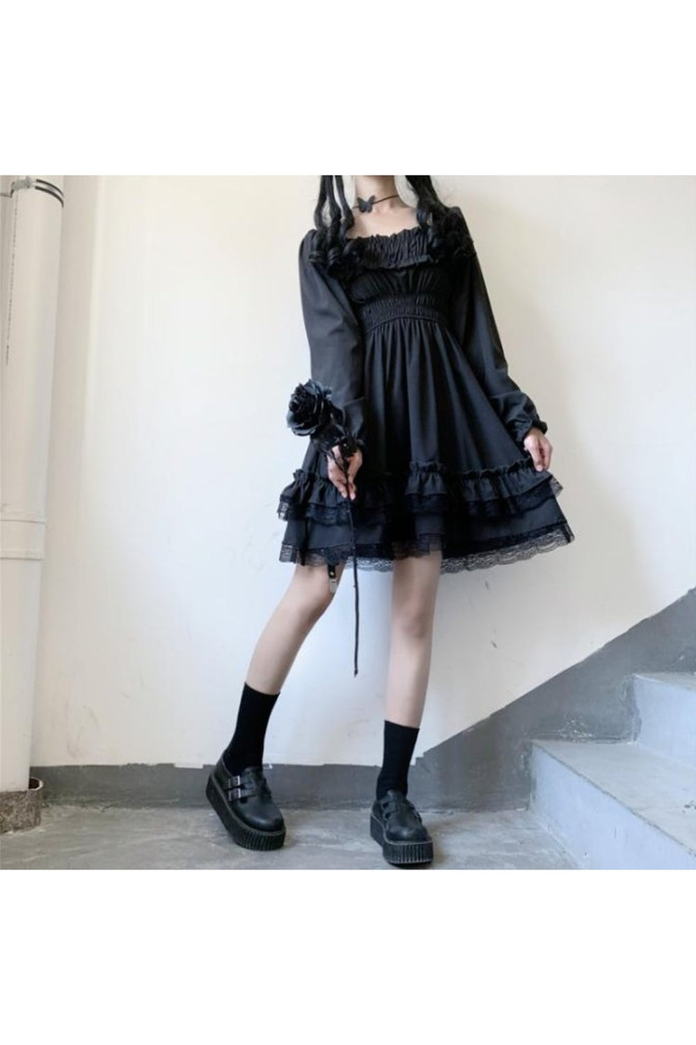 Y2k High Waist Gothic Dress