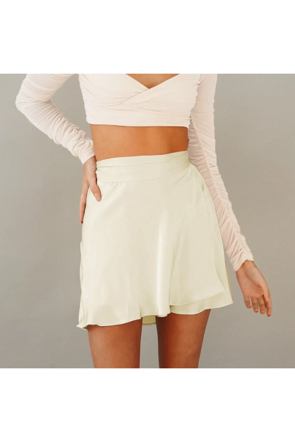 Y2k High Waist Lace-Up Mini Skirt