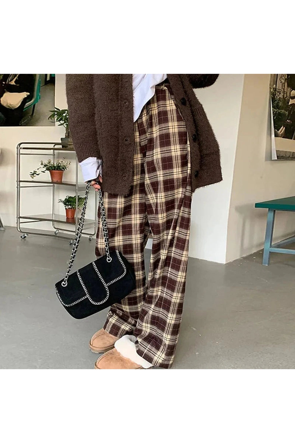 Y2k High Waist Plaid Pants