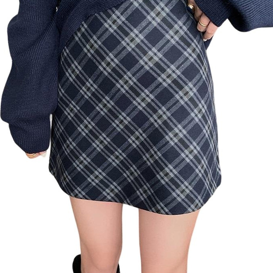 Y2k High Waist Plaid Skirt