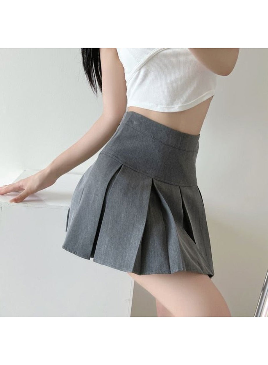 Y2k High Waist Pleated Mini Skirt