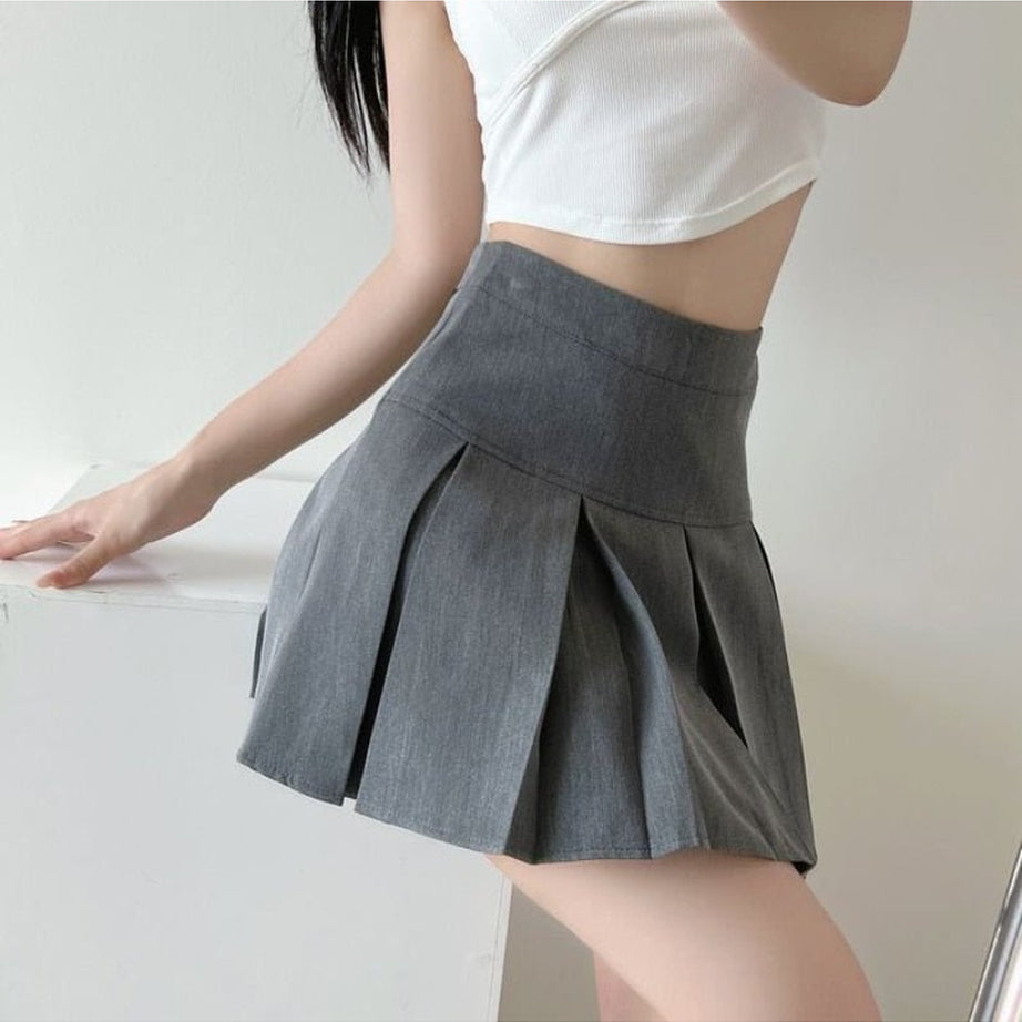 Y2k High Waist Pleated Mini Skirt