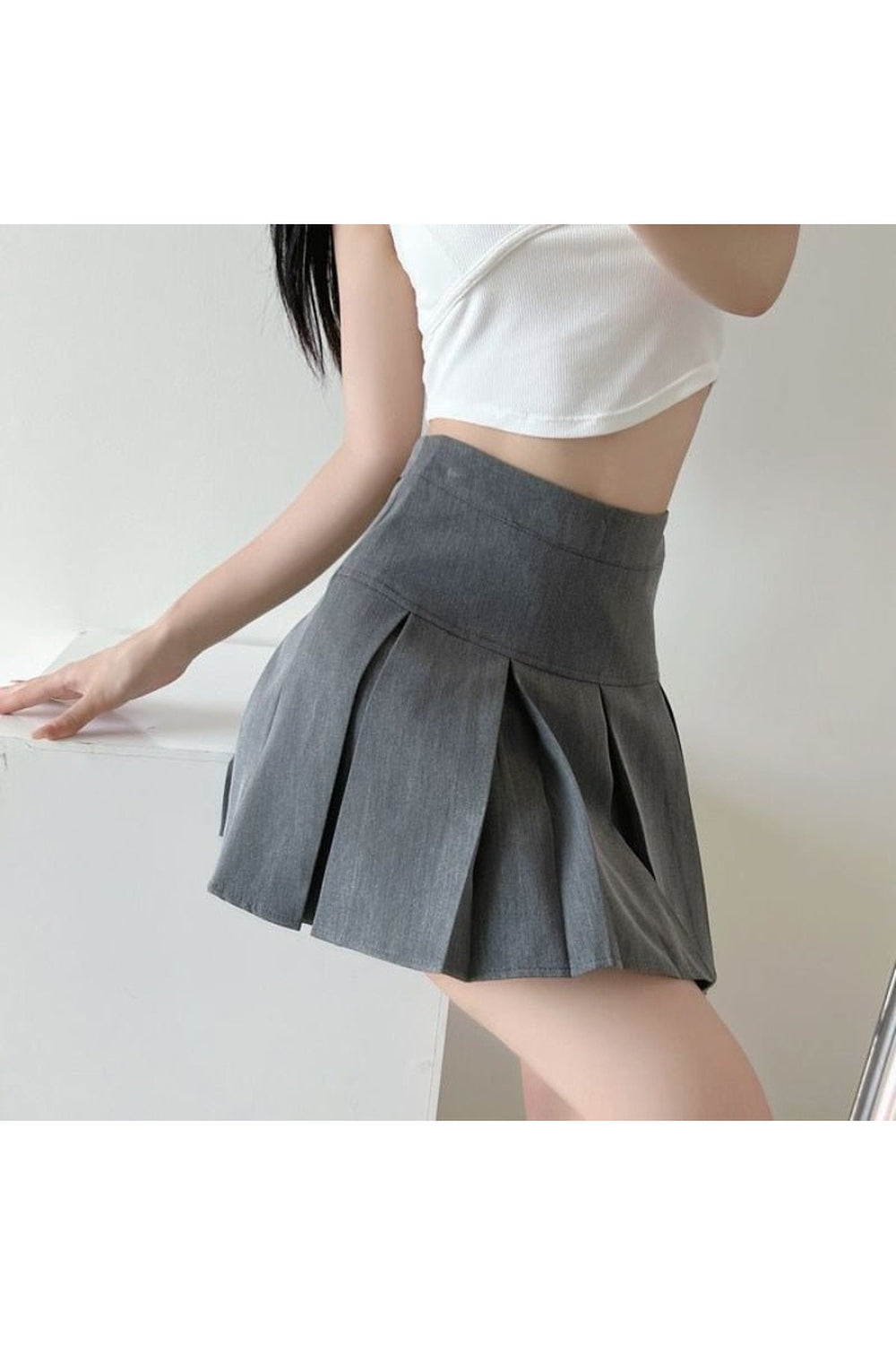 Y2k High Waist Pleated Mini Skirt