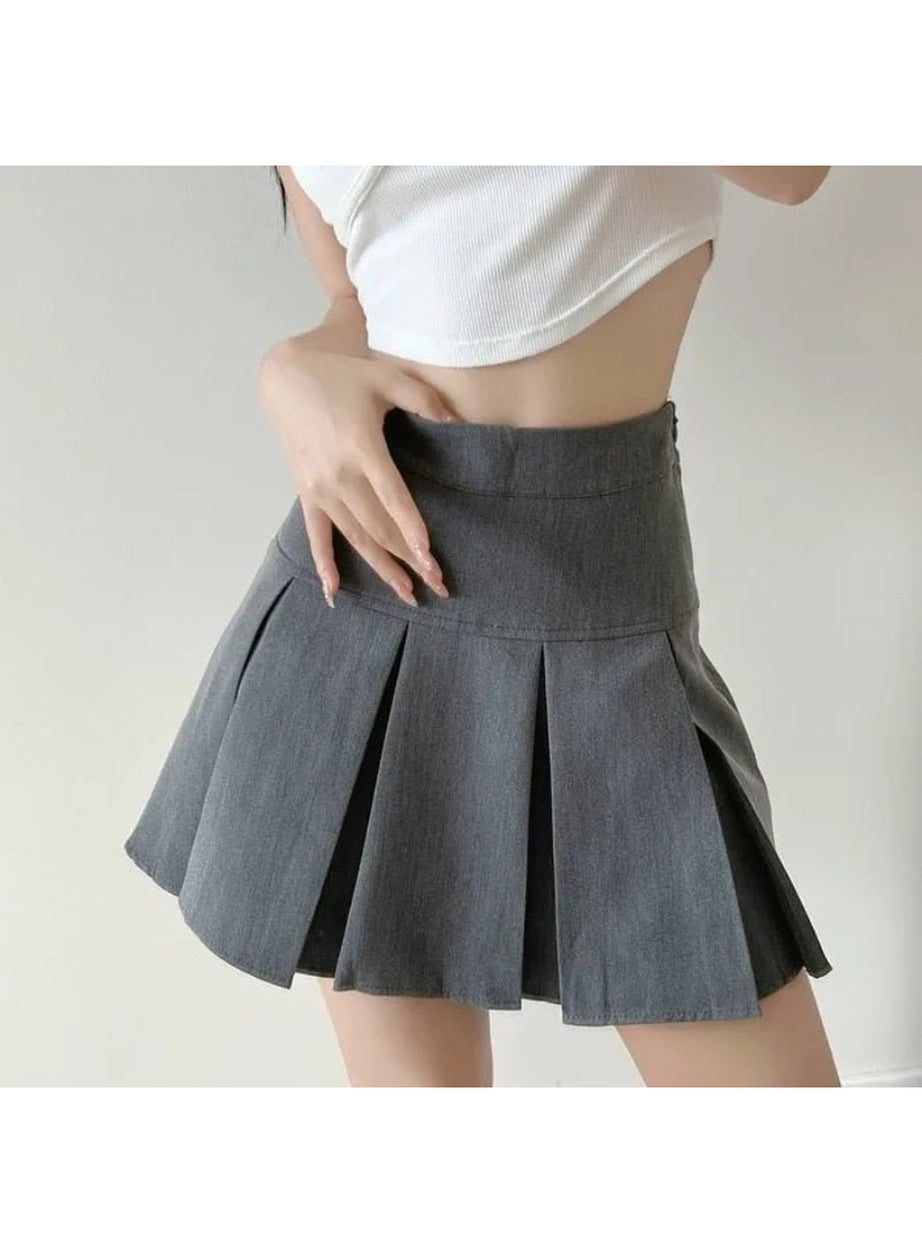 Y2k High Waist Pleated Mini Skirt