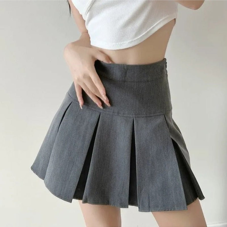 Y2k High Waist Pleated Mini Skirt