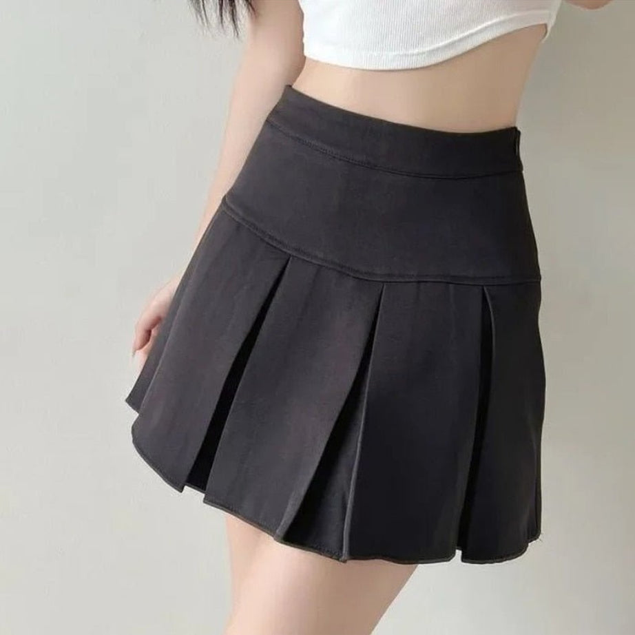 Y2k High Waist Pleated Mini Skirt
