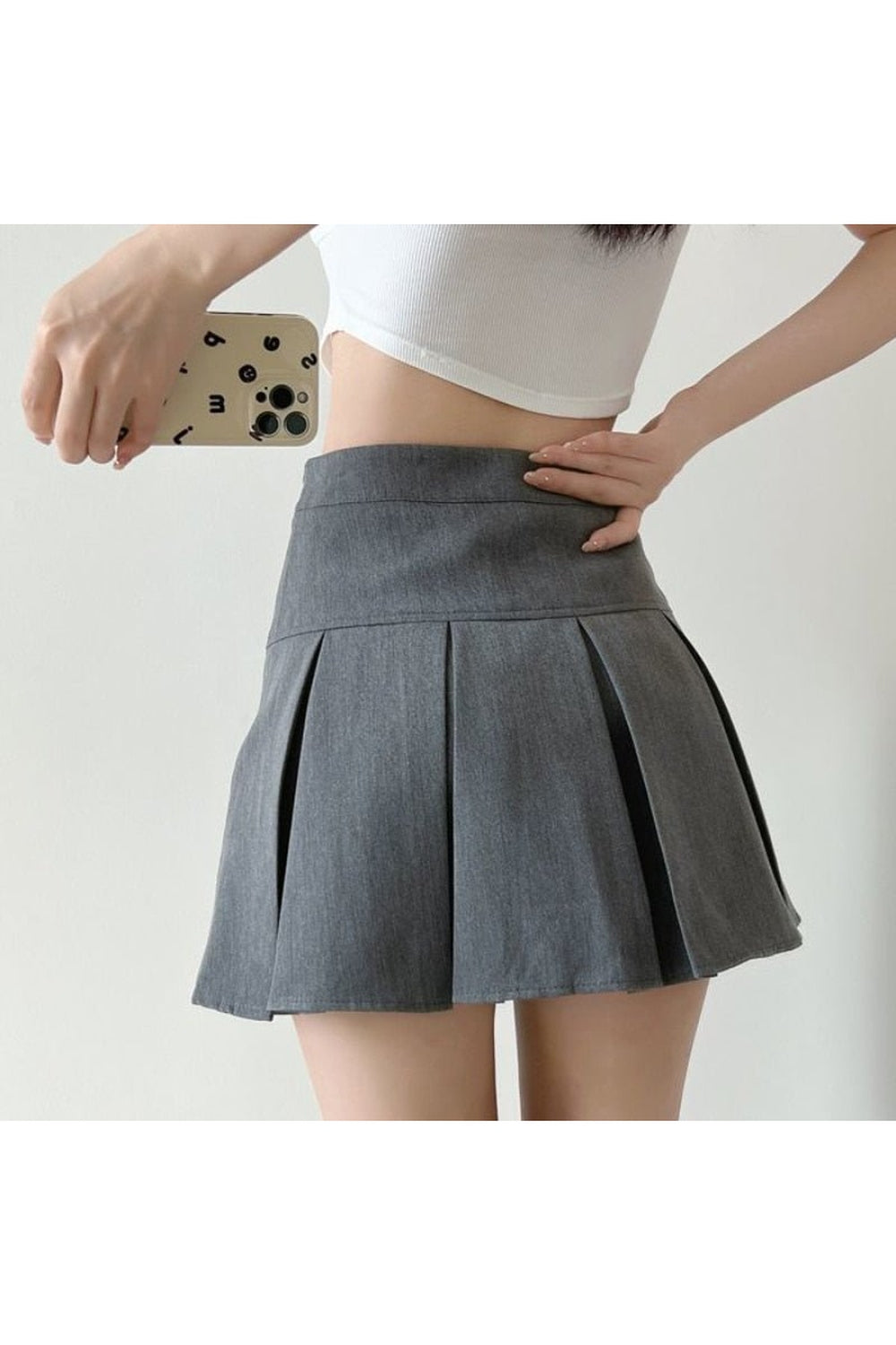 Y2k High Waist Pleated Mini Skirt