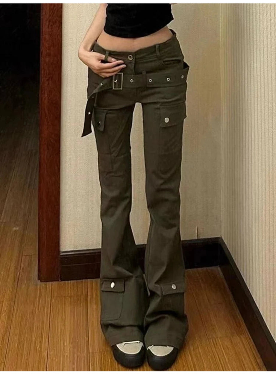 Y2k High Waist Slim Bell Bottom Jeans