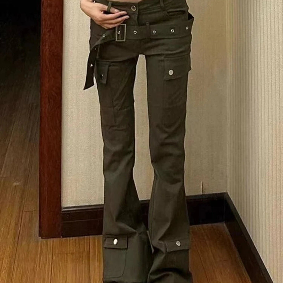 Y2k High Waist Slim Bell Bottom Jeans