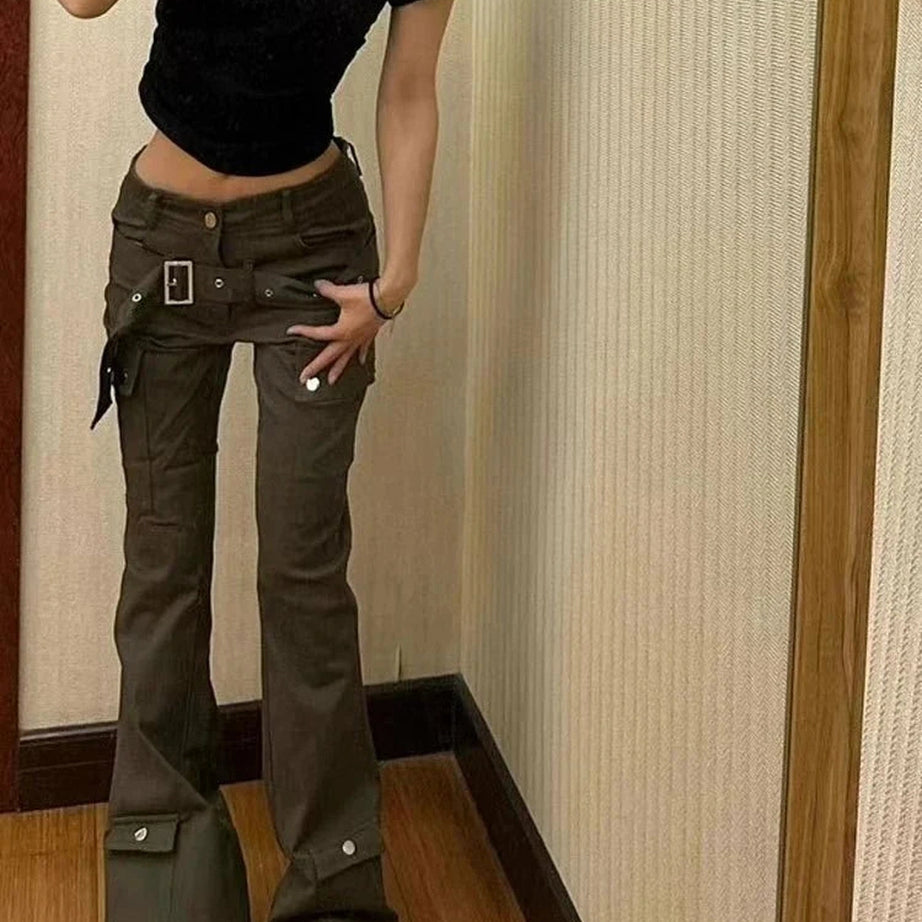 Y2k High Waist Slim Bell Bottom Jeans