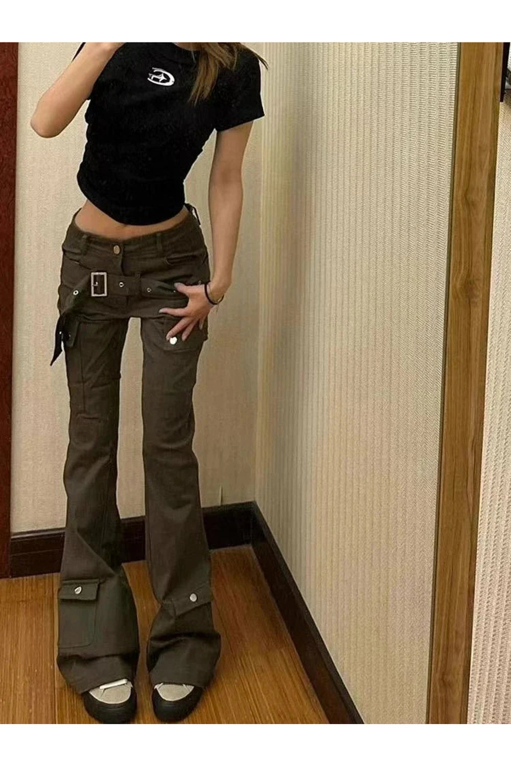 Y2k High Waist Slim Bell Bottom Jeans