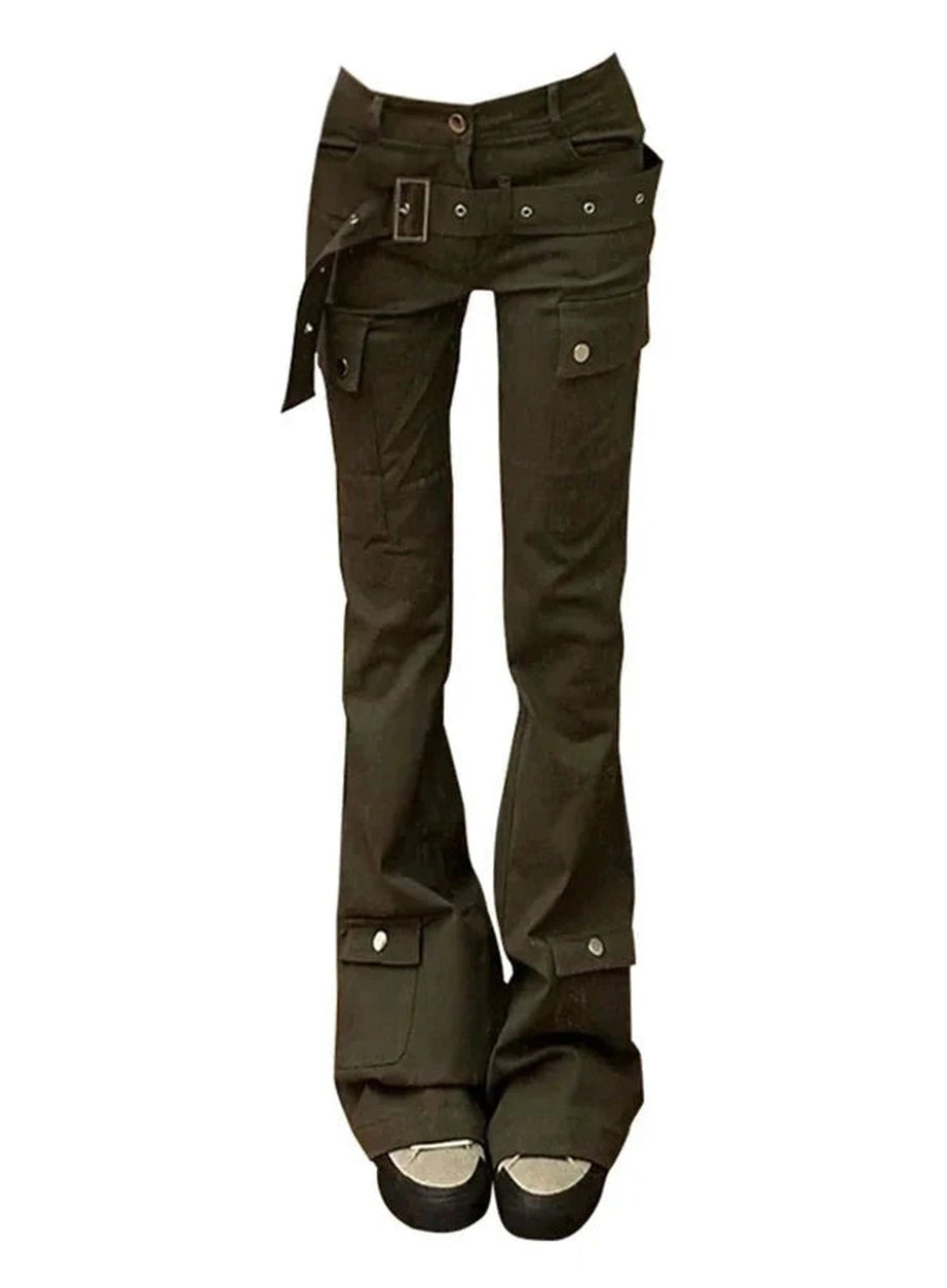 Y2k High Waist Slim Bell Bottom Jeans