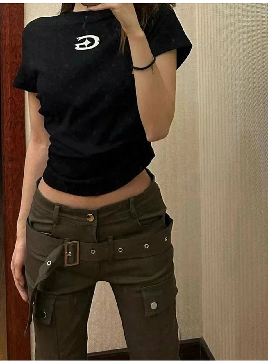 Y2k High Waist Slim Bell Bottom Jeans