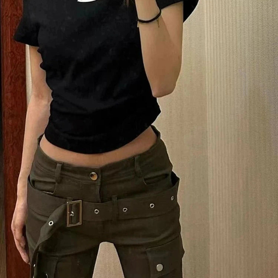 Y2k High Waist Slim Bell Bottom Jeans