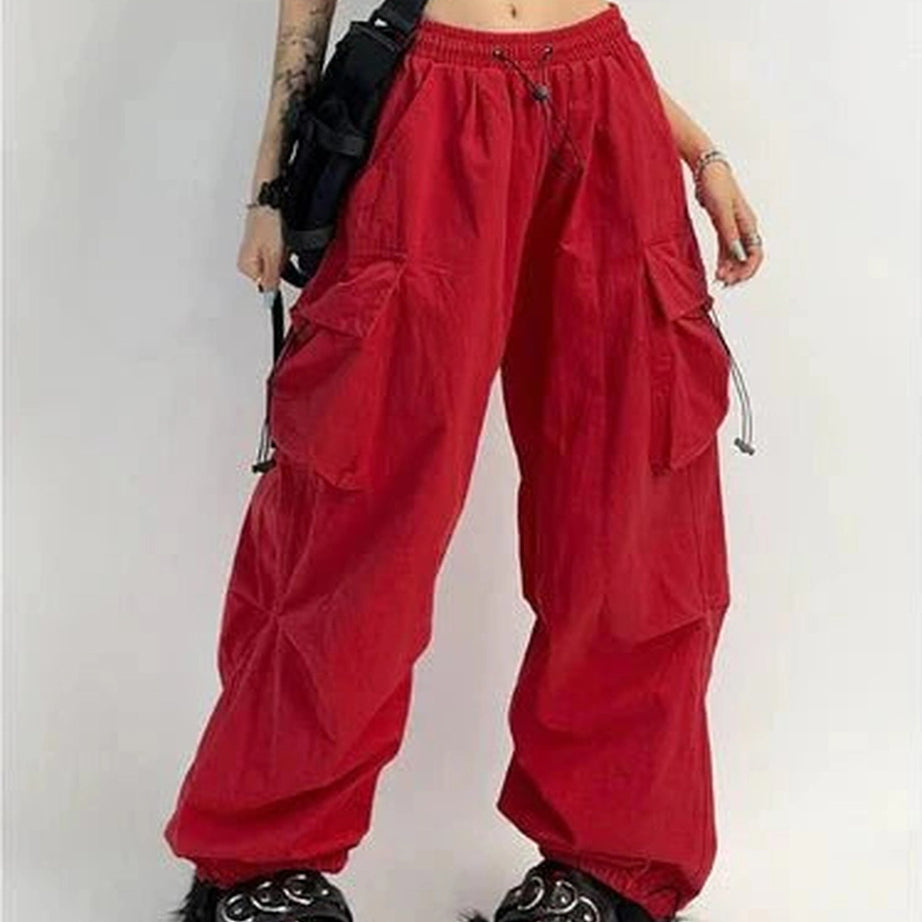 Y2k High-Waisted Utility Track Pants