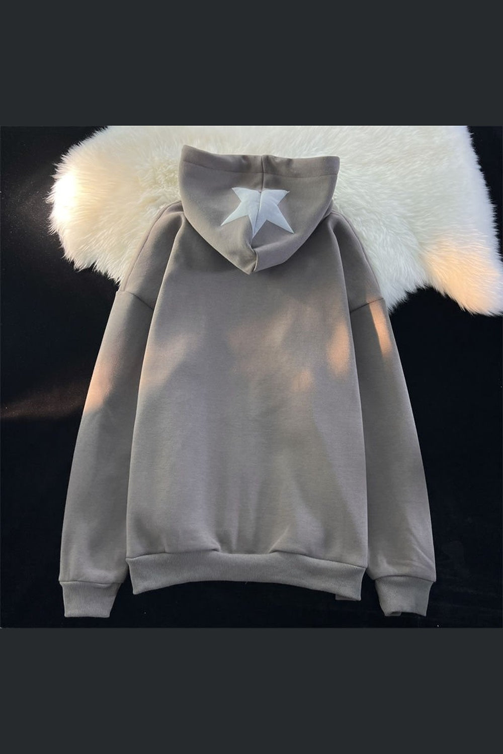 Y2k Hip Hop Zipper Star Print Hoodie