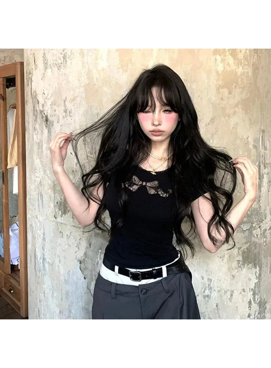 Y2k Hollow Out Cotton Top