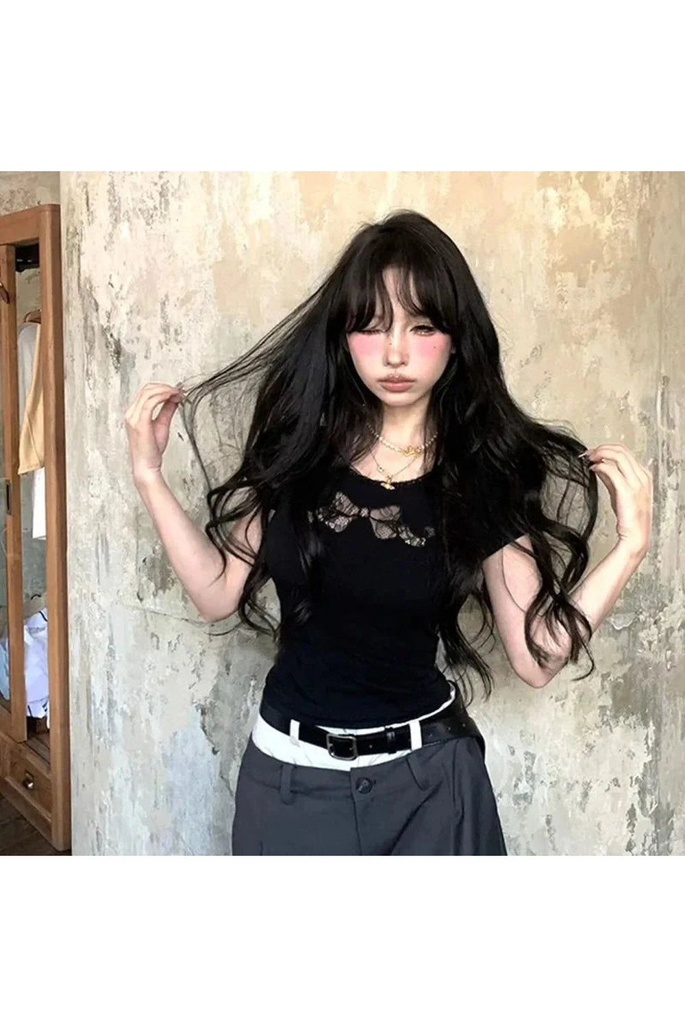 Y2k Hollow Out Cotton Top