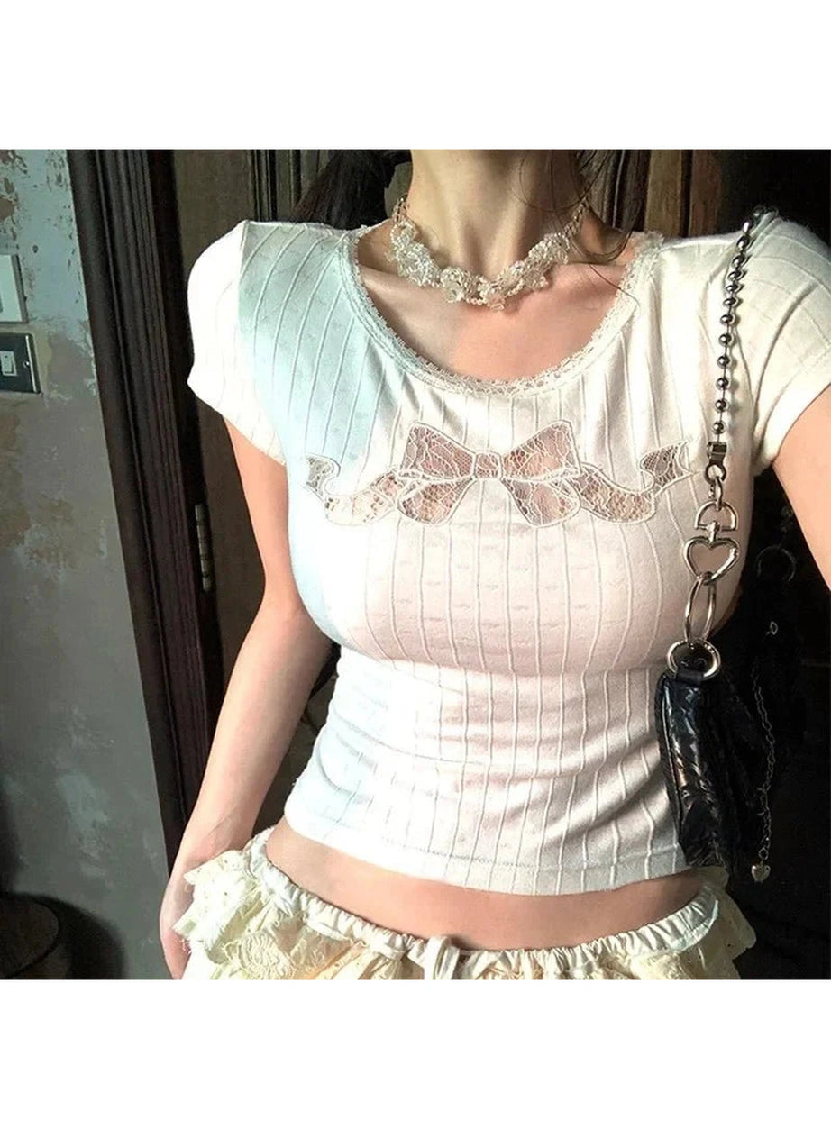 Y2k Hollow Out Cotton Top