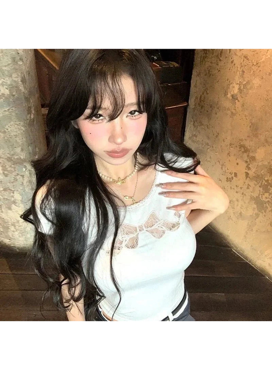 Y2k Hollow Out Cotton Top