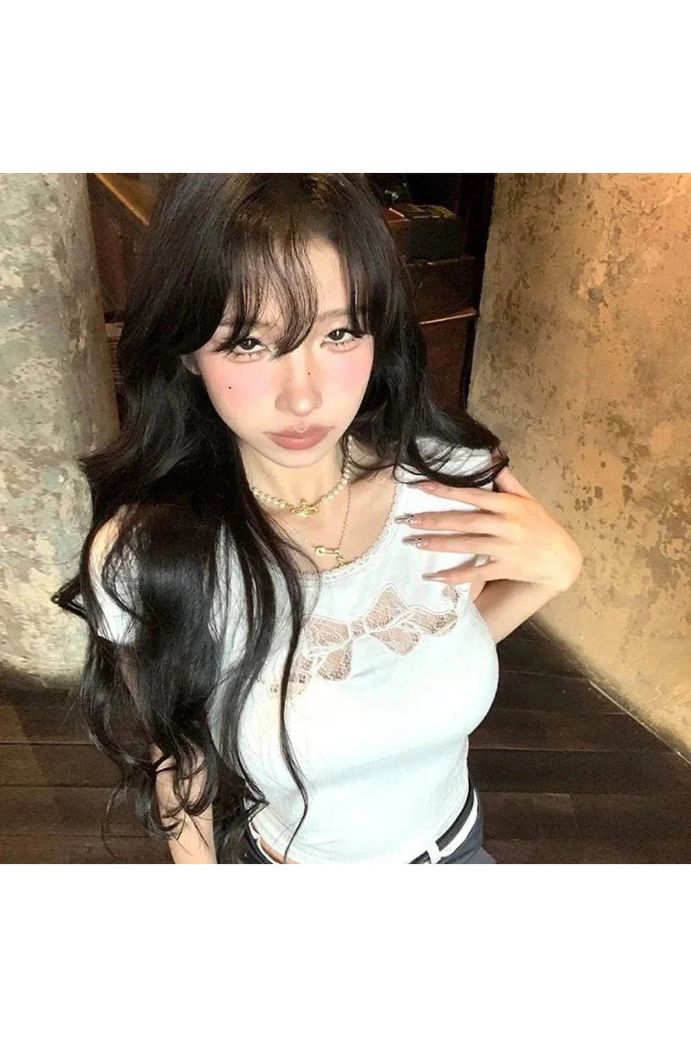 Y2k Hollow Out Cotton Top