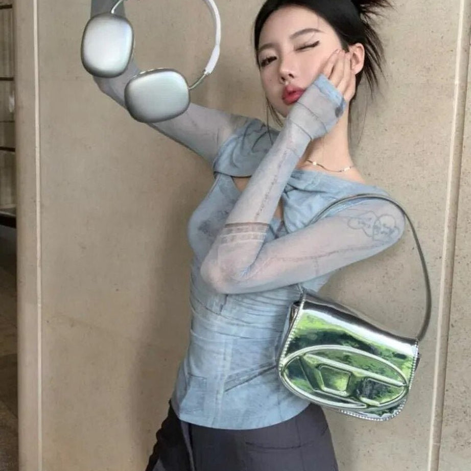 Y2k Hollow Out Creative T-shirt