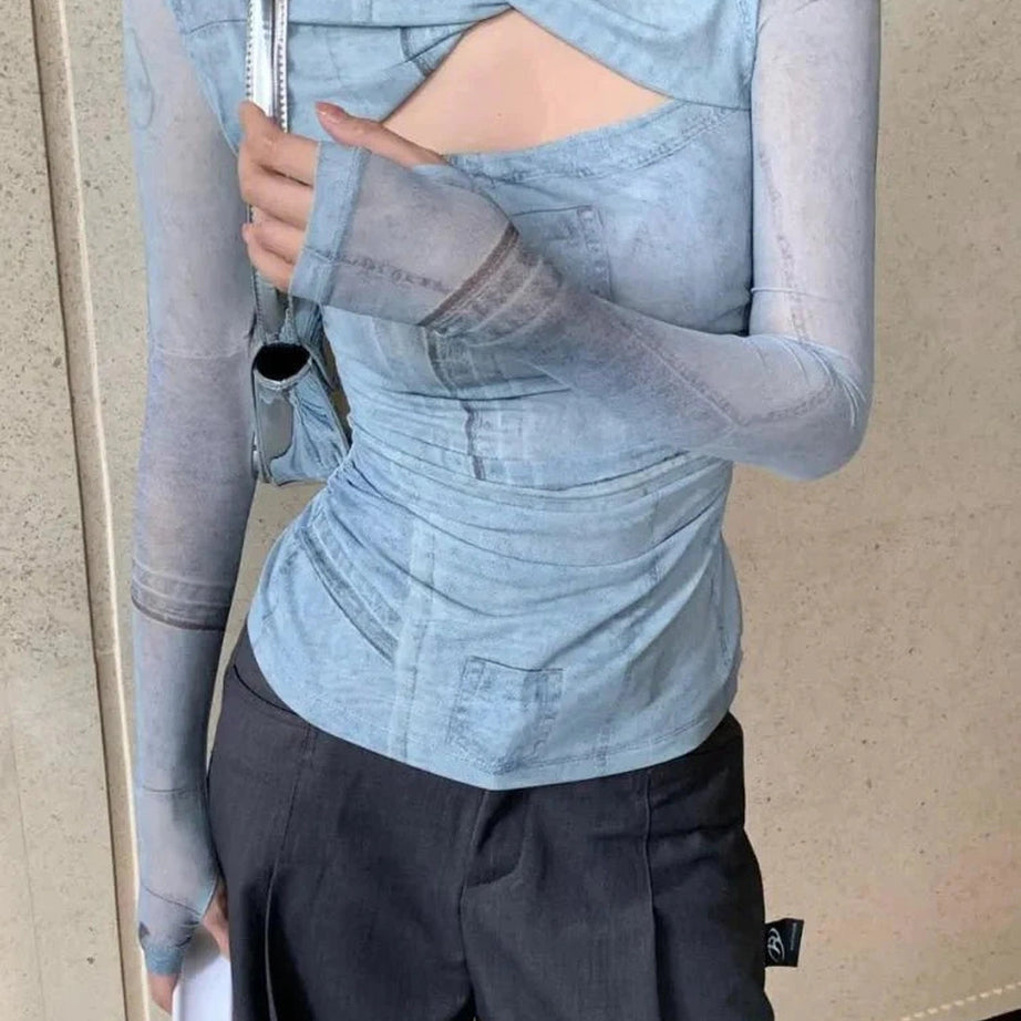 Y2k Hollow Out Creative T-shirt