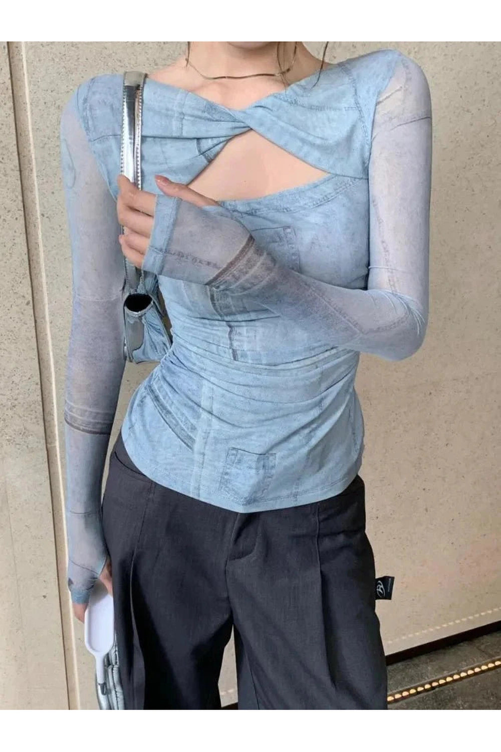 Y2k Hollow Out Creative T-shirt