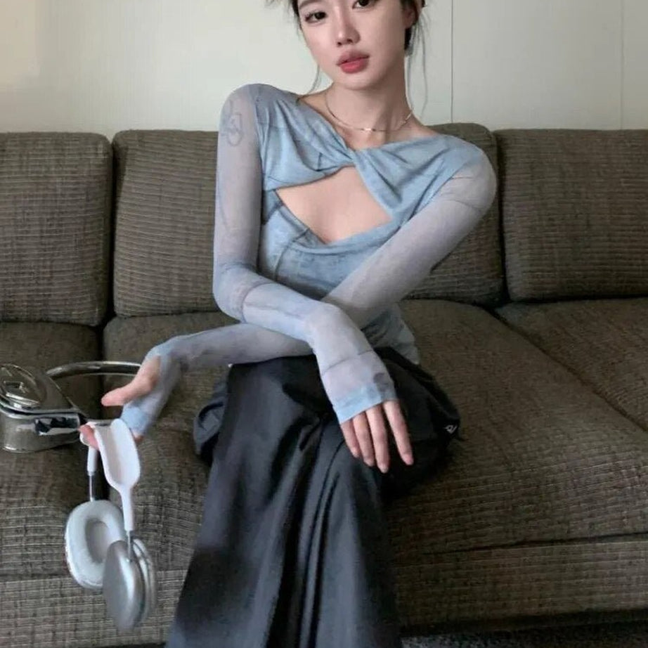 Y2k Hollow Out Creative T-shirt