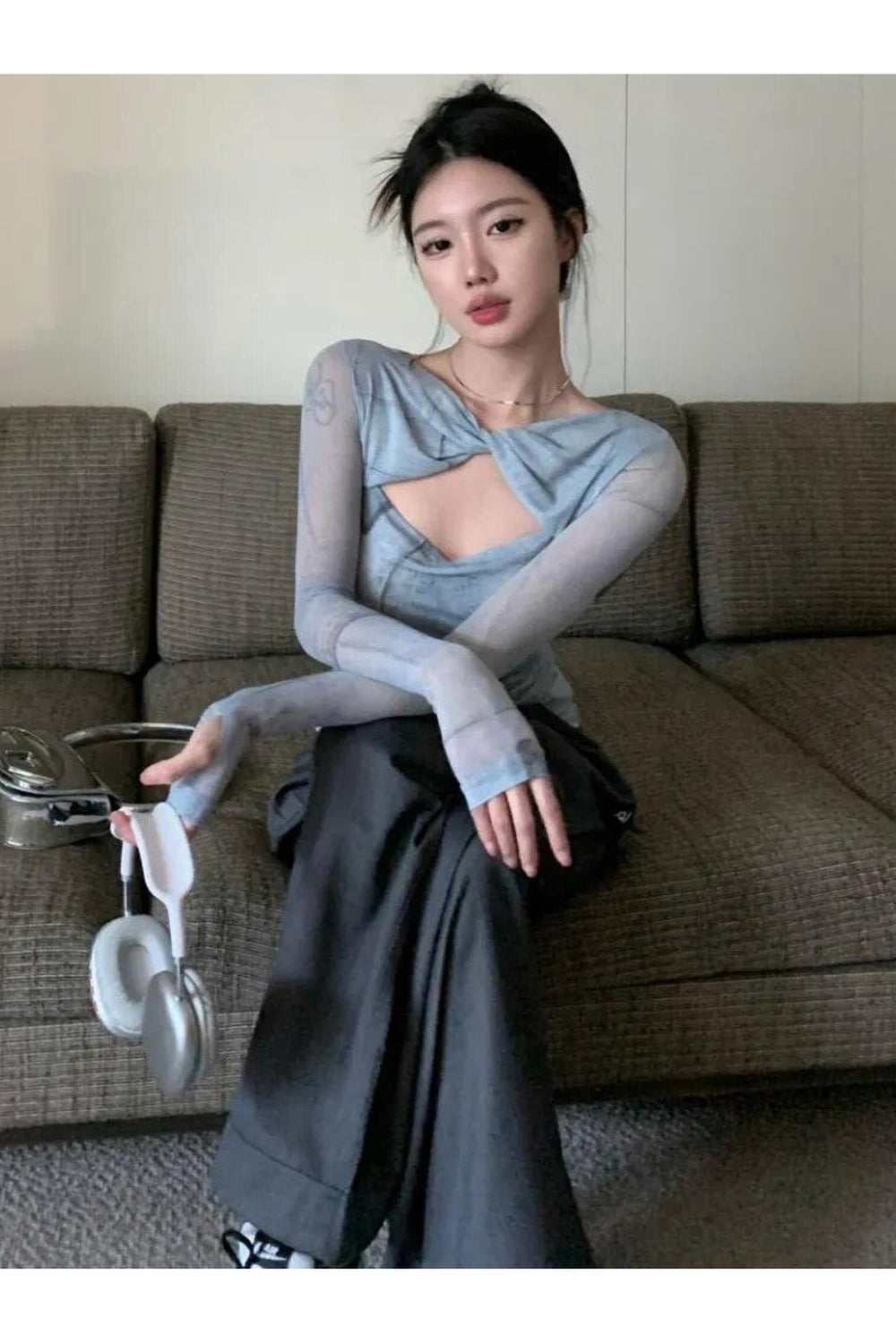 Y2k Hollow Out Creative T-shirt