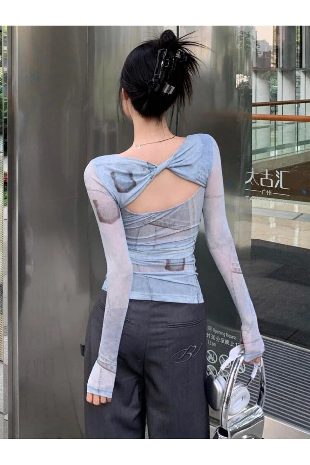 Y2k Hollow Out Creative T-shirt