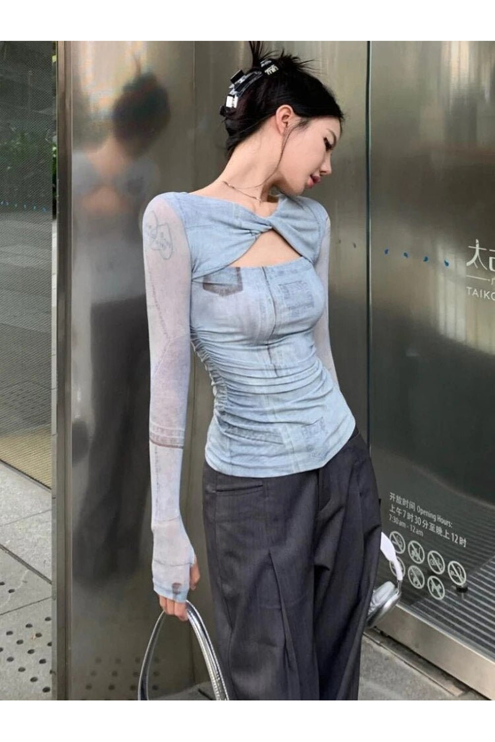 Y2k Hollow Out Creative T-shirt