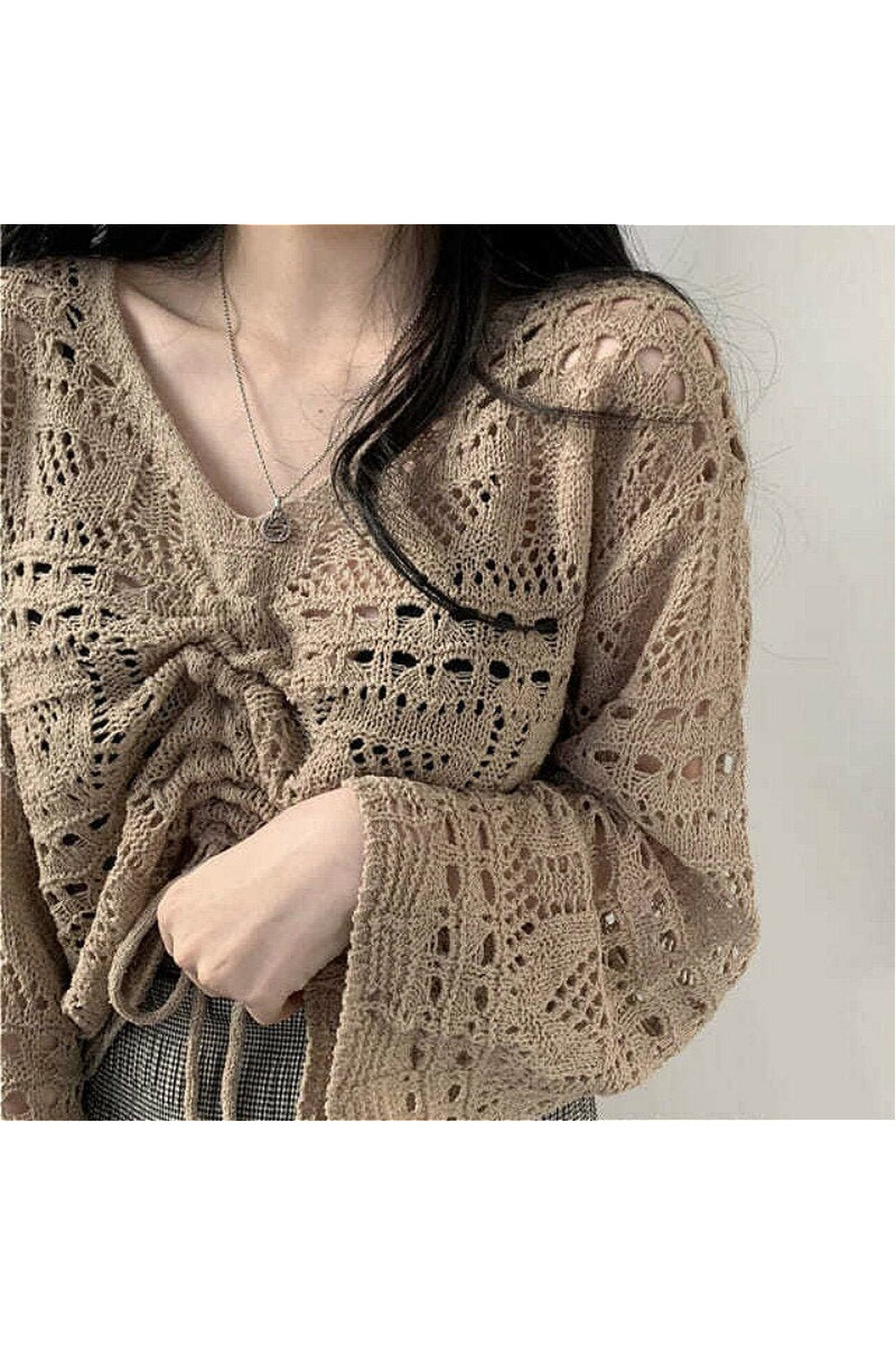 Y2k Hollow Out Knit Aesthetic Sweater