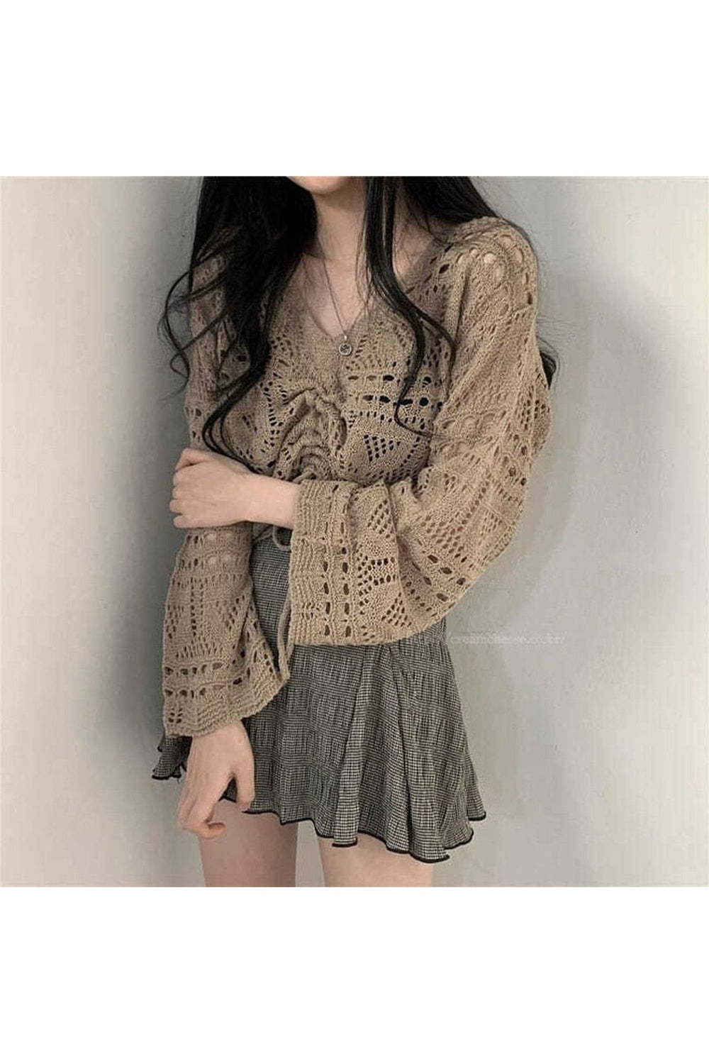 Y2k Hollow Out Knit Aesthetic Sweater