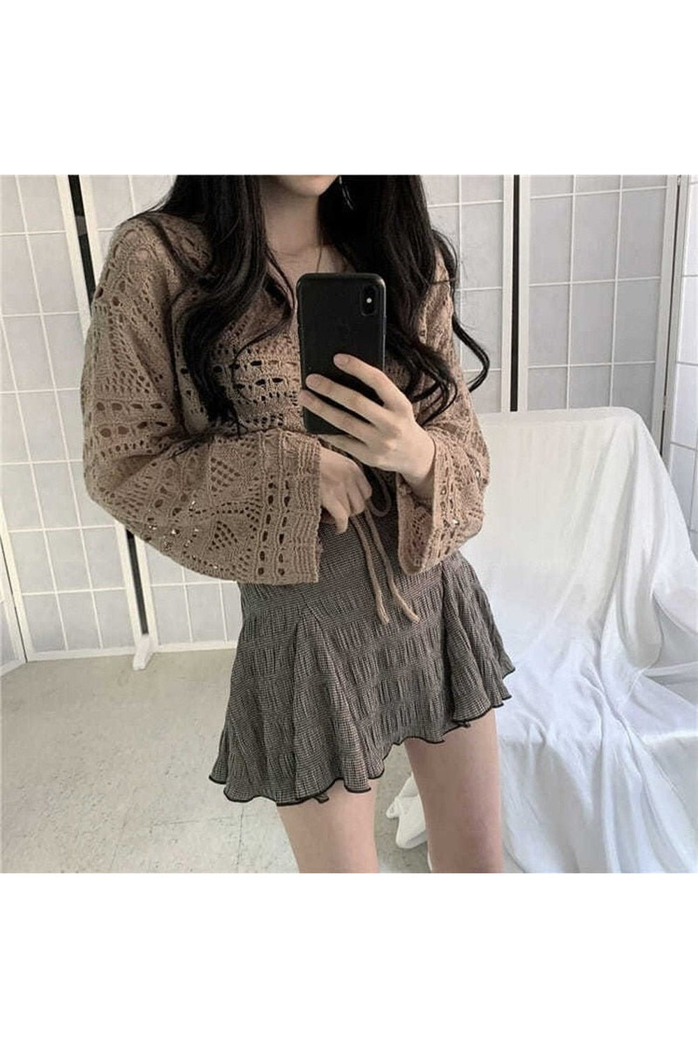 Y2k Hollow Out Knit Aesthetic Sweater