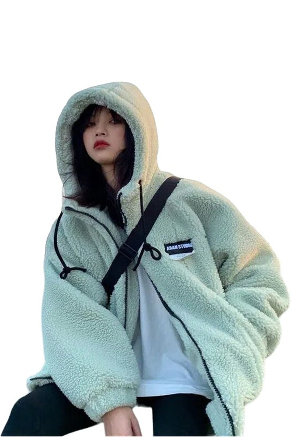 Y2k Hooded Lamb Plush Sweatshirt