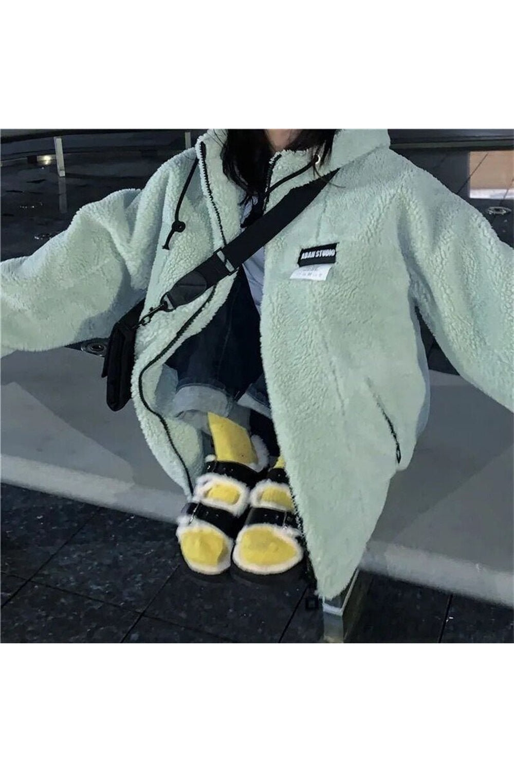 Y2k Hooded Lamb Plush Sweatshirt