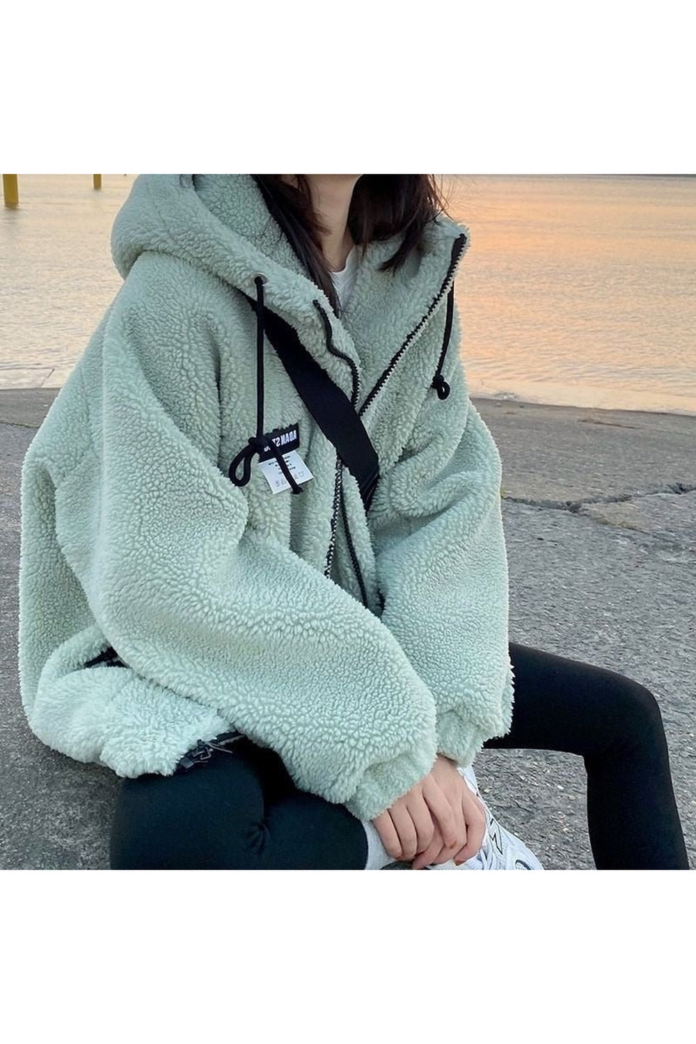 Y2k Hooded Lamb Plush Sweatshirt