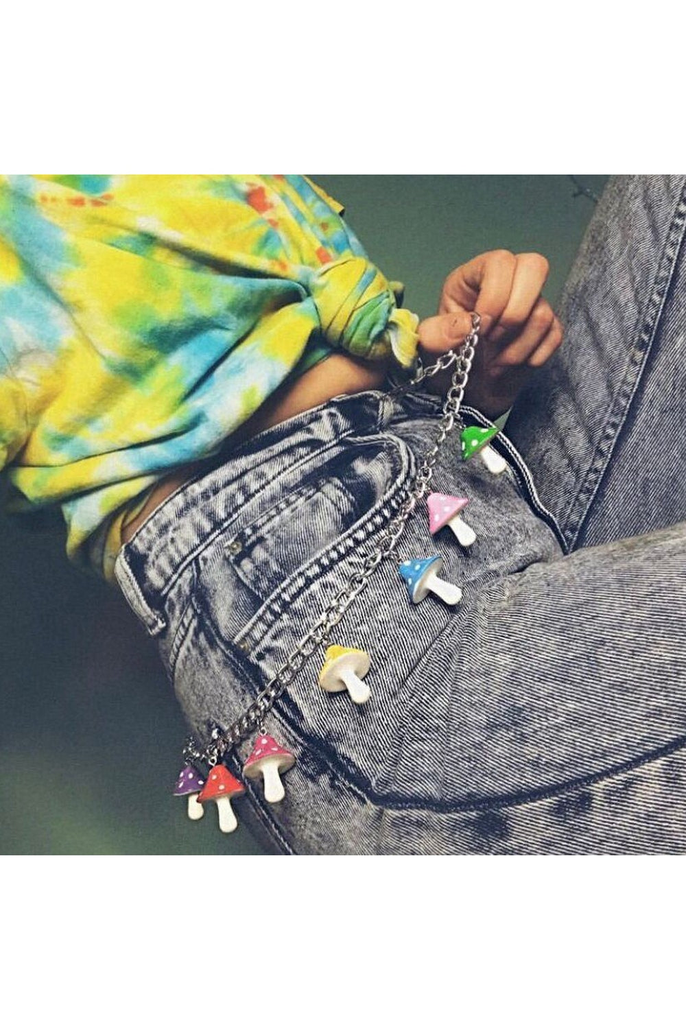 Y2k Indie Aesthetic Colorful Mushroom Pendant