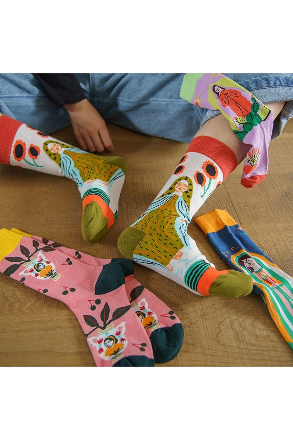 Y2k Indie Aesthetic Creative Abstract Socks