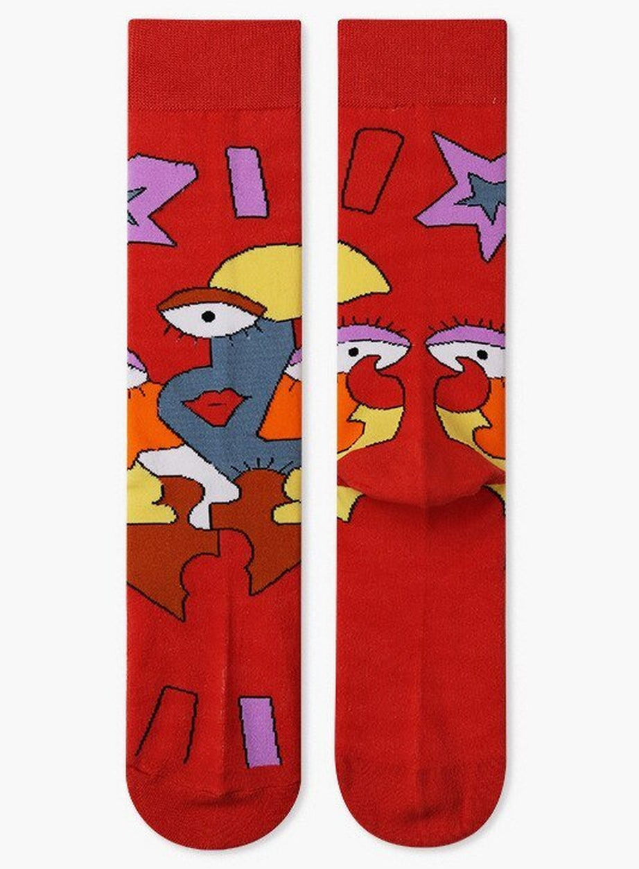 Y2k Indie Aesthetic Creative Abstract Socks
