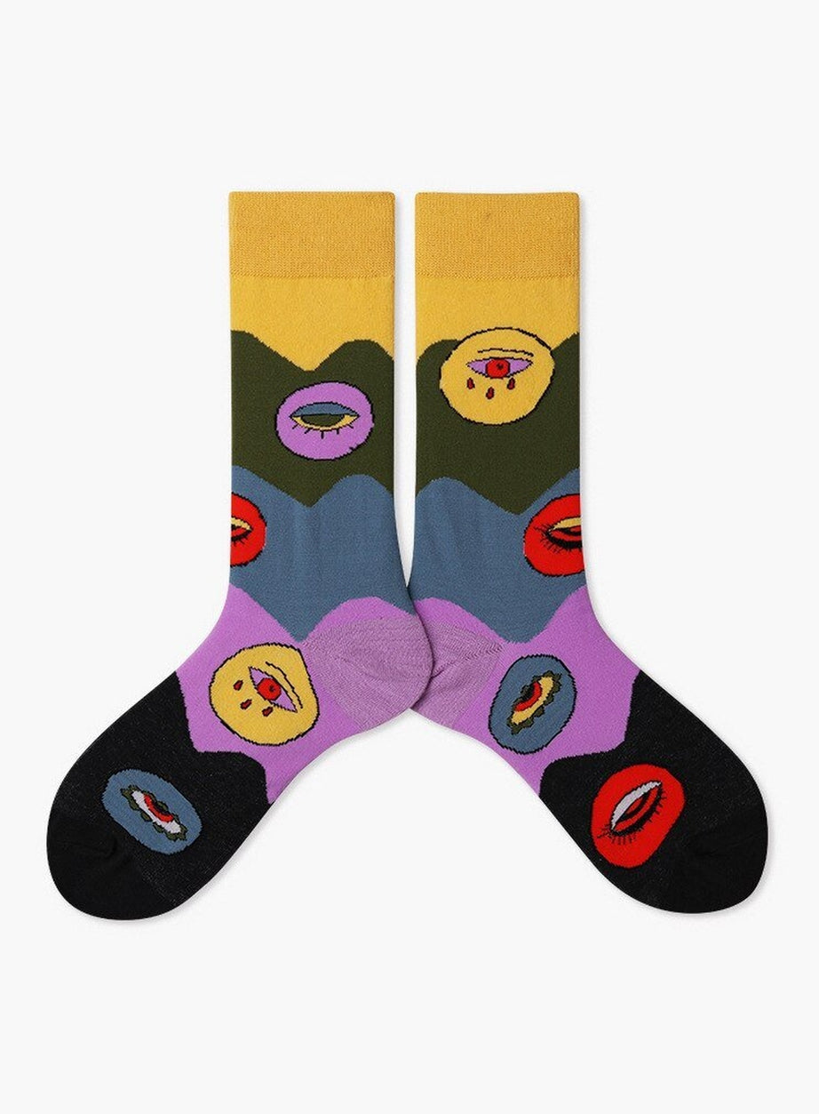 Y2k Indie Aesthetic Creative Abstract Socks